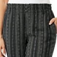 thumbnail image 3 of Briggs Women's Plus Size Linen Blend Pull On Pant (Black Stripe, 3X), 3 of 4