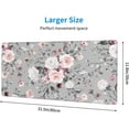 thumbnail image 3 of Pink White Rose Floral Gaming Mouse Pad Desk Mat XL 31.5×11.8 in Spring Cute Flower Grey Extended Mousepad 30X80cm with Non-Slip Rubber Base Stitched Edge Large Desk Pad for Women Gamer Office Home, 3 of 6