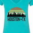 thumbnail image 4 of Inktastic Houston Texas Skyline Retro Women's V-Neck T-Shirt, 4 of 5