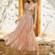 thumbnail image 3 of Vestido Dress Up Traje de vacaciones de encaje halter sin espalda ajustado para mujer Ygjytge Oro T S para Mujer, 3 of 7
