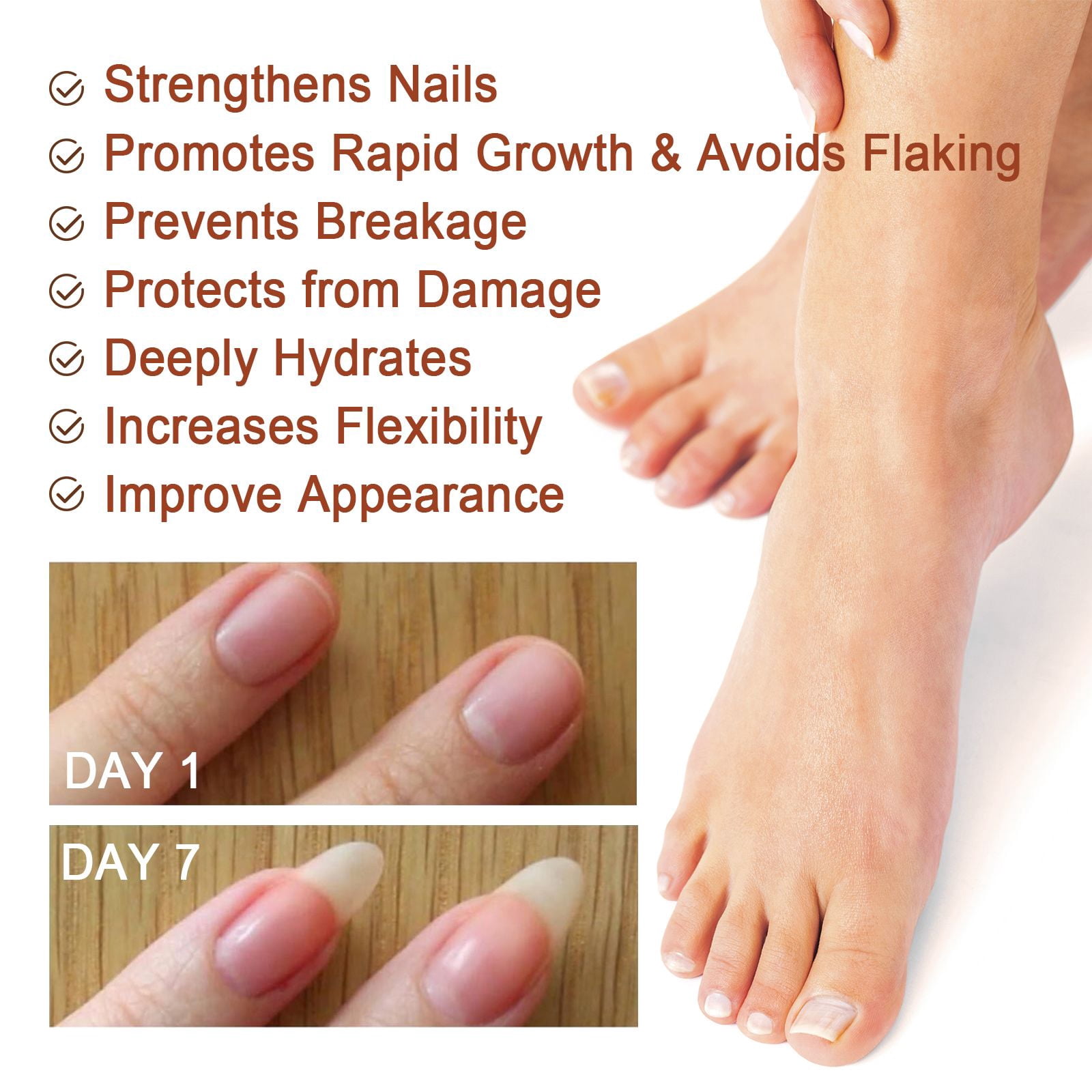 Alvantor 7-Day Nail Treatment Serum for Antifungal , Damaged Discolored Thick Nails, ToeNail Nourishing Essence, 0.68fl.oz