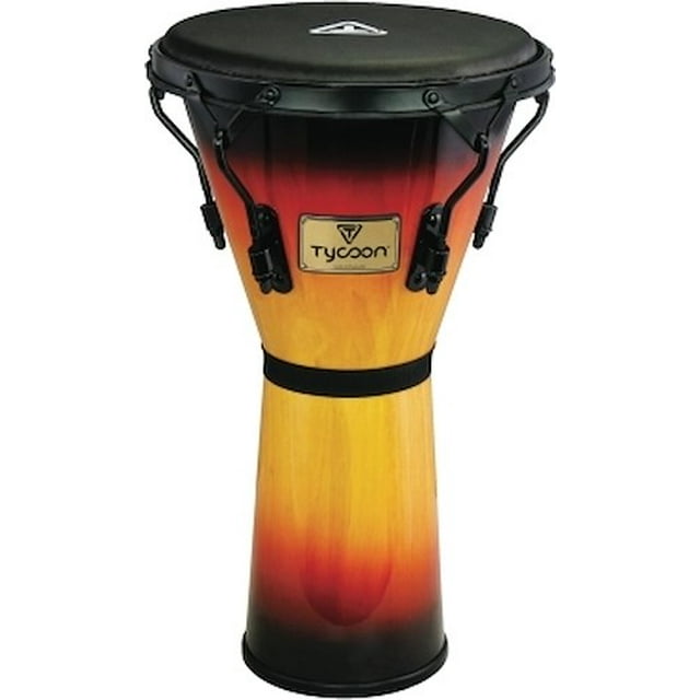 Supremo Sunburst Series Djembe 13 inch. KeyTuned Djembe with Black