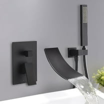 Wall Mount Bathroom Faucet Black Waterfall Basin Sink Bathtub Filler Mixer Tap