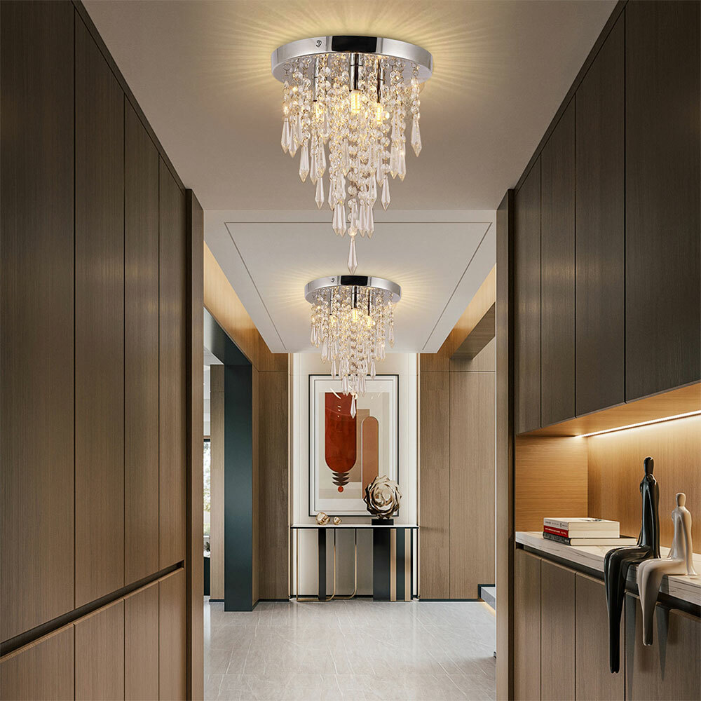 1 PCS Ceiling Light, Ceiling Light Fixture, Modern Hanging Ceiling Lamp(Silver, Clear)