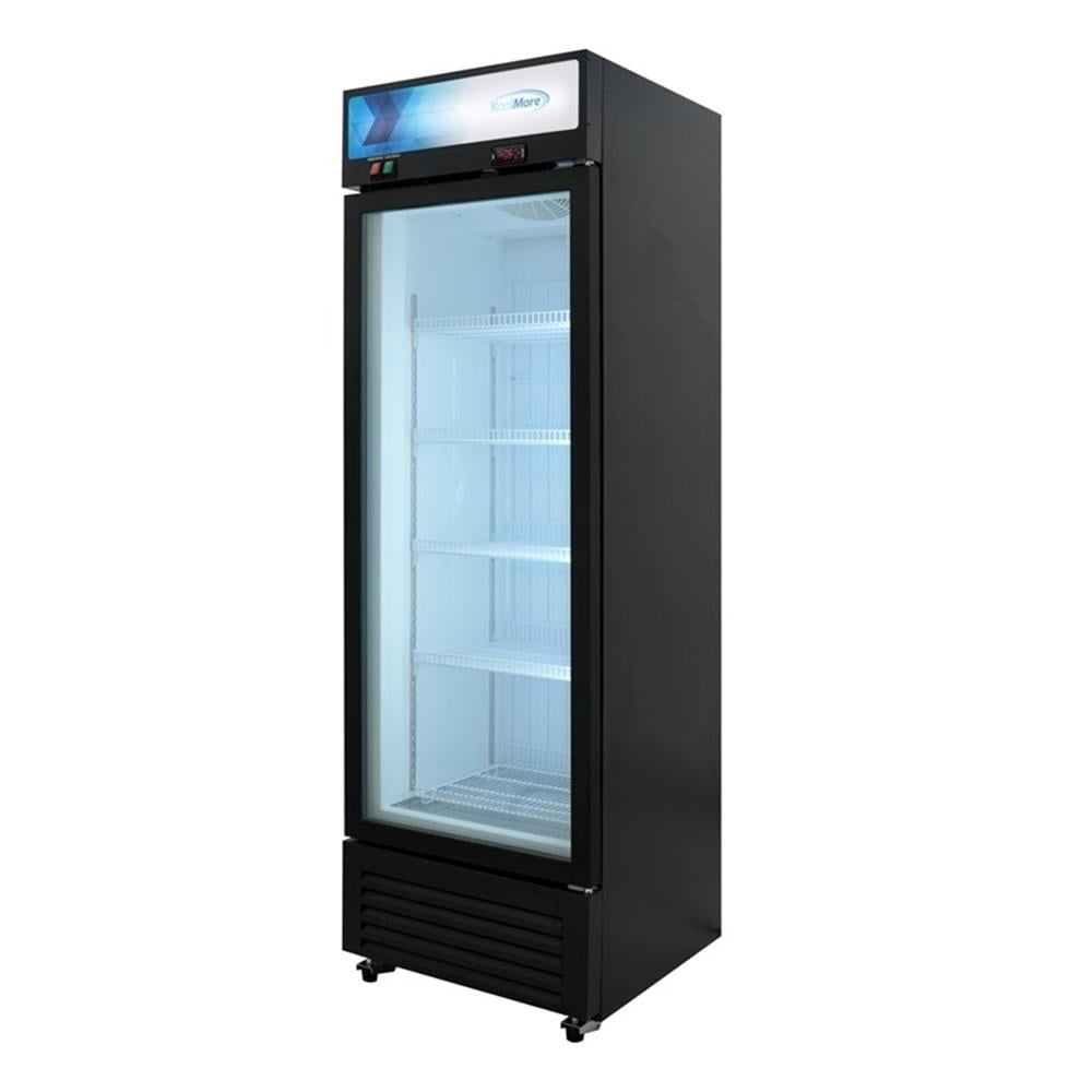 Pemberly Row 24" One Glass Door Merchandiser Freezer 12 cu. ft. in Black