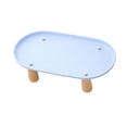 thumbnail image 4 of Soporte elevado para comedero de gatos, de plástico antiderrame y con base de madera. Azul 31cmx17cm, 4 of 9