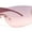 Purple - Pink, variant on Womens Heart Jewel Wrap Around Curved Shield Monoblock Rimless Sunglasses All Brown