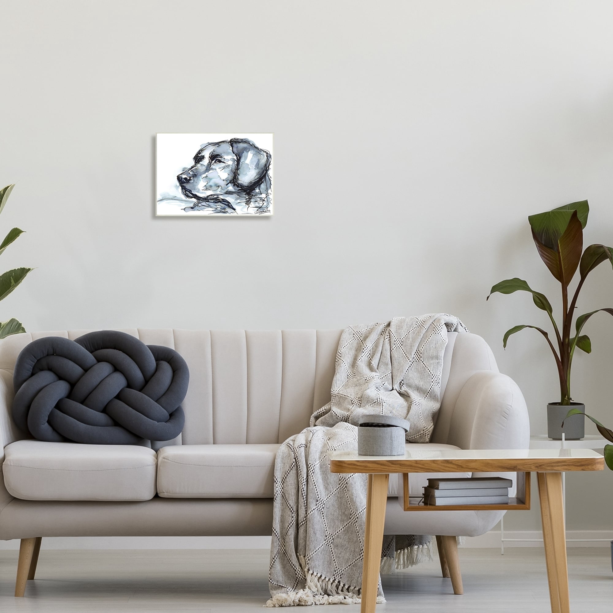 Stupell Industries Monochrome Ink Dog Portrait Abstract Watercolor Detail Painting Unframed Art Print Wall Art, Design by Kendra Shedenhelm