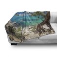 thumbnail image 2 of Nature Soft Flannel Fleece Blanket, Lake Tahoe Snowy Mountain Reflection on Clear Water Rocky Shore View, Cozy Plush for Indoor and Outdoor Use, 50" x 70", Pale Blue Green Eggshell, by Ambesonne, 2 of 5