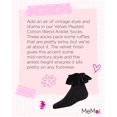 thumbnail image 7 of MeMoi Velvet Pleated Cotton Blend Anklet Socks - Girls - Female, 6, Black, 7 of 7