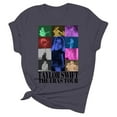 thumbnail image 4 of TayIor Sw1ft Chemises, Tyler Sw1ft Merch, Tyler Sw1ft, Mode Décontractée Imprimée Col Rond Manches Courtes Blouse Femmes Graphique Amateur de Musique TKFASHION Gris Foncé TTTG, 4 of 5