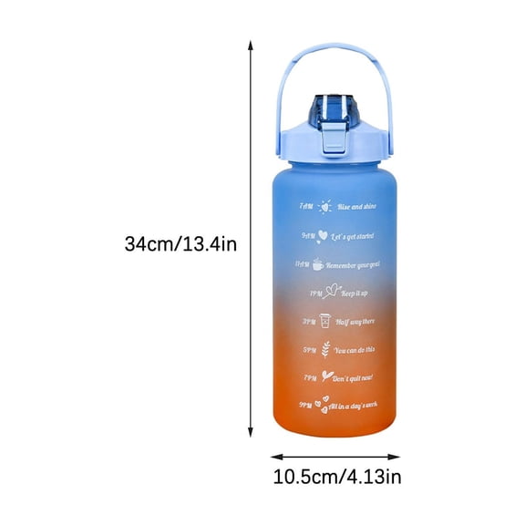 Momihoom Motivational Time Marker Water Bottle with Handle, Leak-Proof Flip-Top Hydration Bottle for Fitness, Gym, and Daily Use