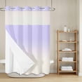 thumbnail image 2 of No Hook Shower Curtain, Ombre White Extra Long Bathtub Curtains with Snap in Liner, Romatic Purple Art Waterproof Washable Fabric Shower Curtain Set, 72"W x 96"L, 2 of 9