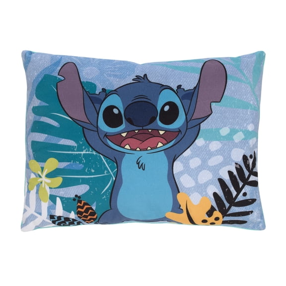 Disney Stitch Decorative Throw Toddler Pillow, Purple and Blue, Unisex, Kids Room, Rectangle