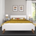 thumbnail image 2 of Max & Lily Mid-Century Modern Queen Platform Bed for Kids, Solid Wood, White/Pecan, 2 of 8