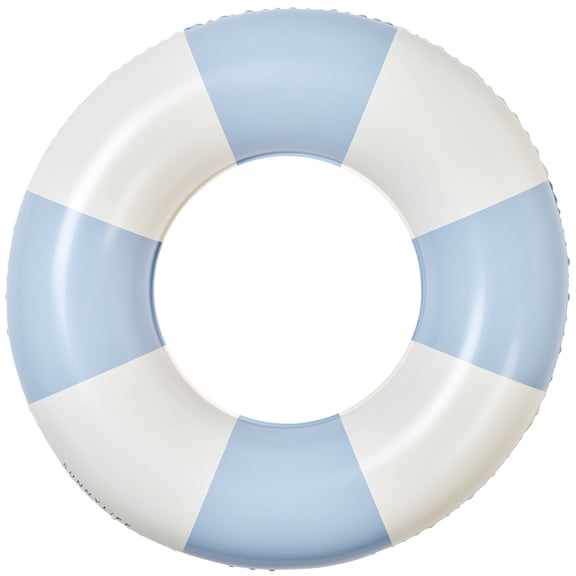 Sunnylife: Slim Tube Pool Ring - La Mer Med Blue - 35" Round Inflatable Water Float, Beach & Swimming Play Lounge, 132lb Max, Kids-Teens-Adults 6 