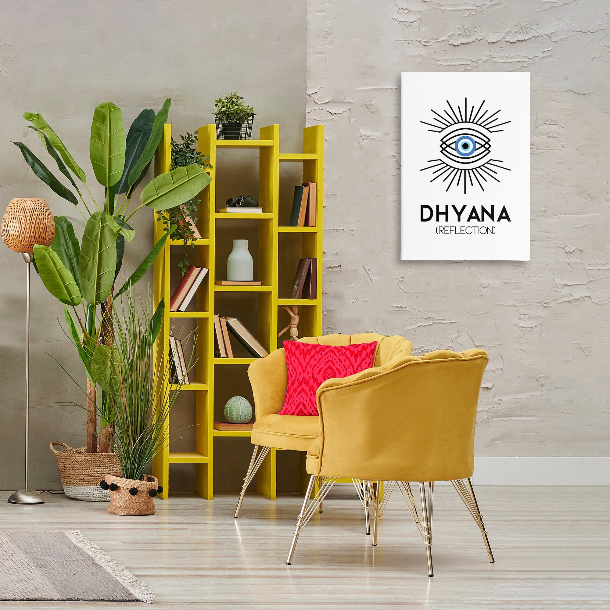 Stupell Industries Dhyana Reflection Eye Text & Numbers Painting Wrapped Canvas Art Print Wall Art, 20 x 30