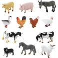 thumbnail image 1 of 12 Pcs Figurines d'Animaux Réalistes Modèle d'Animal de Grange Ensemble Éducatif (3-6cm), 1 of 5