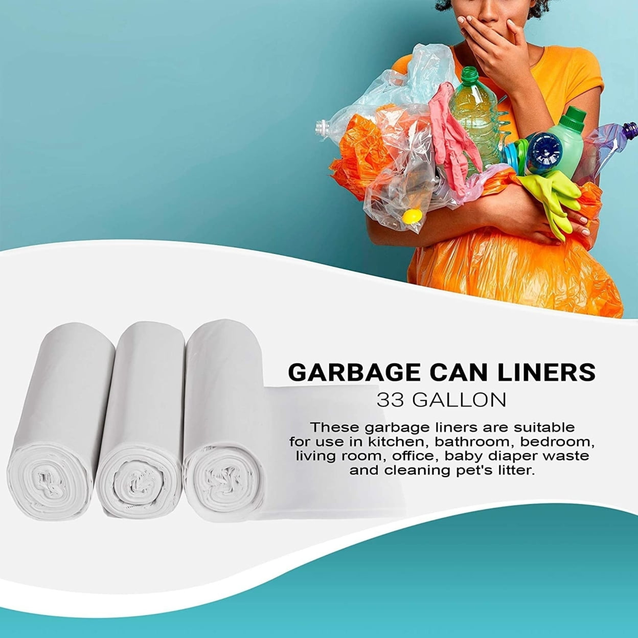 38 x 58 Emerald Clear Trash Can Liners, 55 Gal