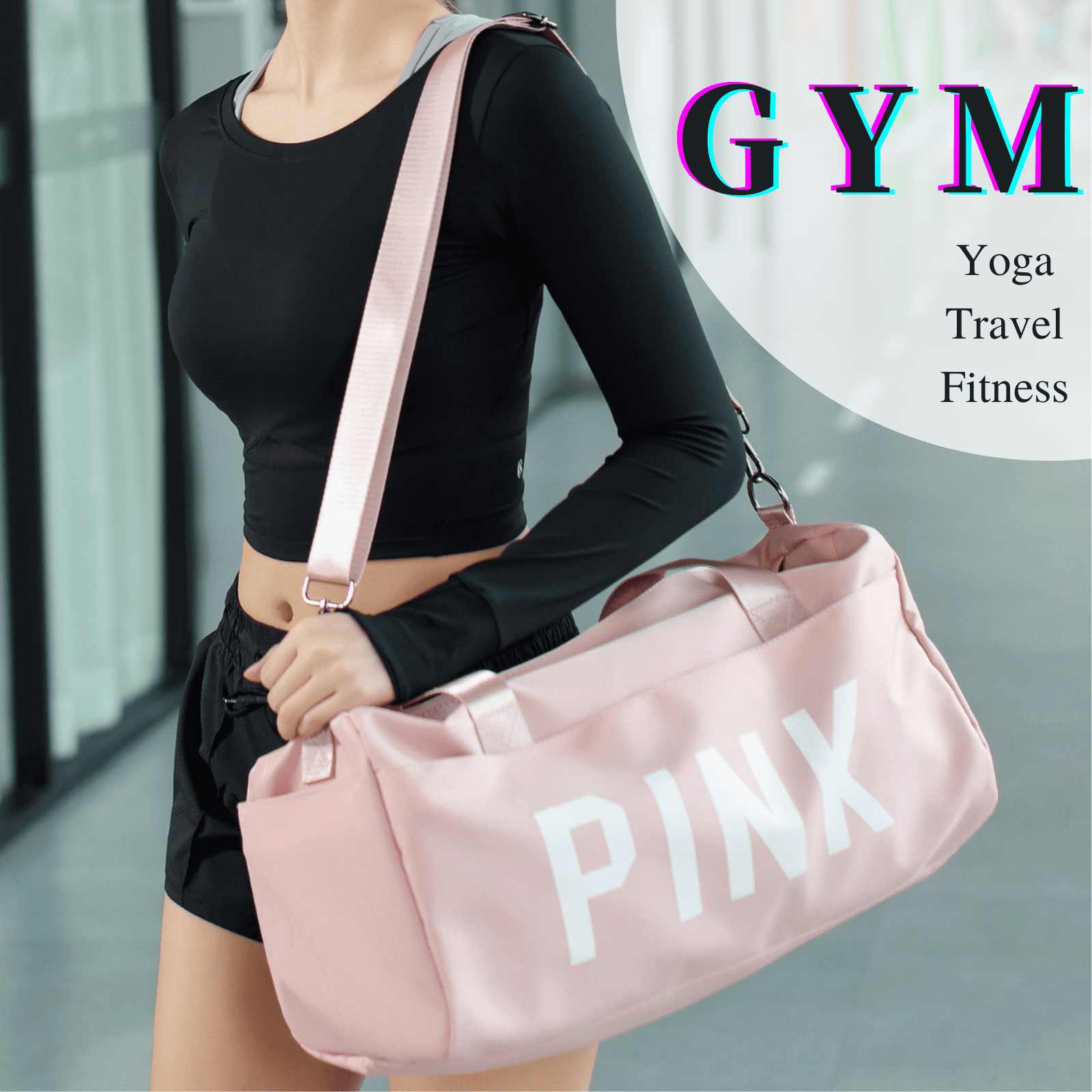 Gym Bag Womens Sports Duffel Bag with Shoes Compartment and Wet Pocket ...