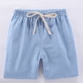 thumbnail image 3 of GYRATEDREAM Kids Toddler Little Boy Girl Cotton Linen Summer Shorts Solid Color Casual Pants with Drawstring 2-11T, 3 of 11