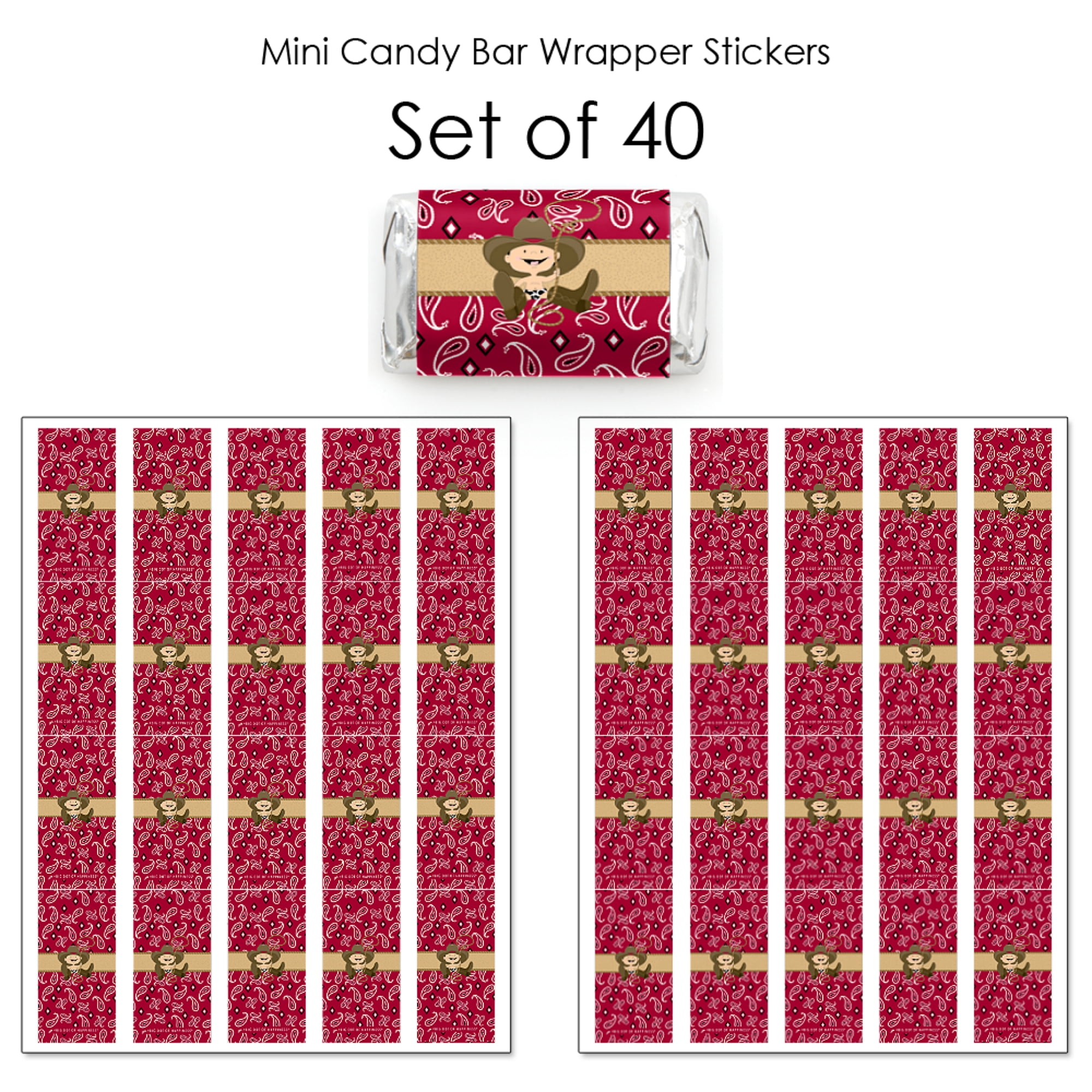40 Count Little Cowboy Western Baby Shower Or Birthday Party Small
