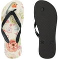 thumbnail image 3 of GZHJMY Flip Flops Slippers Beige Robin Birds Roses Floral Flowers Sandals for Beach Summer Shower Women Men Boy Girl Kid Summer Slippers, 3 of 5