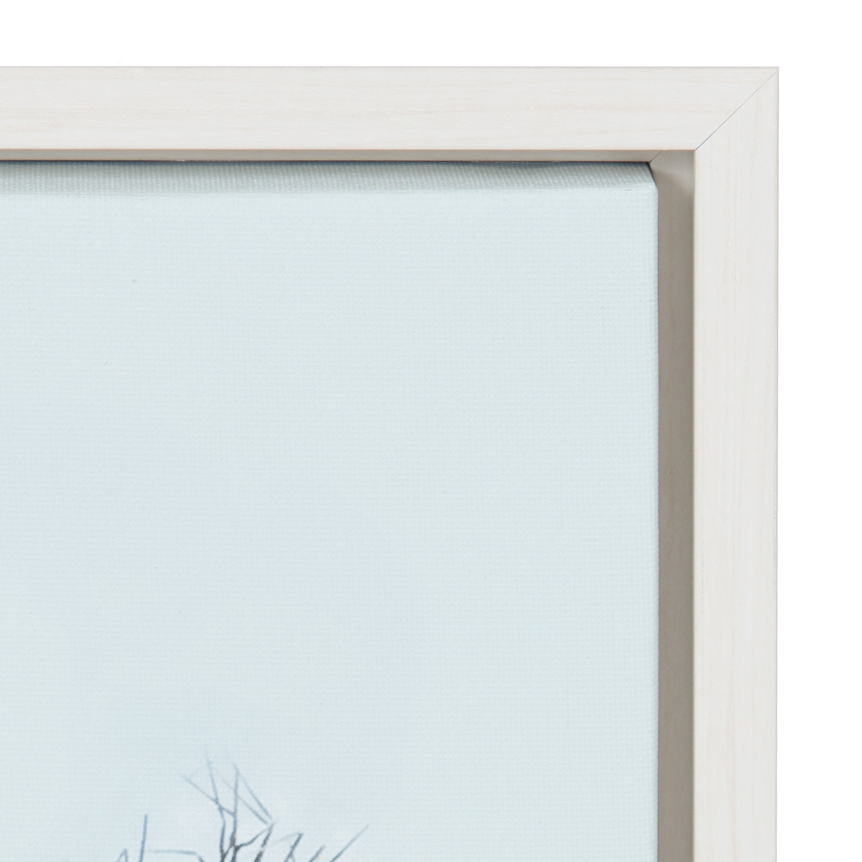 Kate and Laurel Sylvie One Coconut Palm Tree Framed Canvas Wall Art by the Creative Bunch Studio 23x33 White Coastal Art for Wall