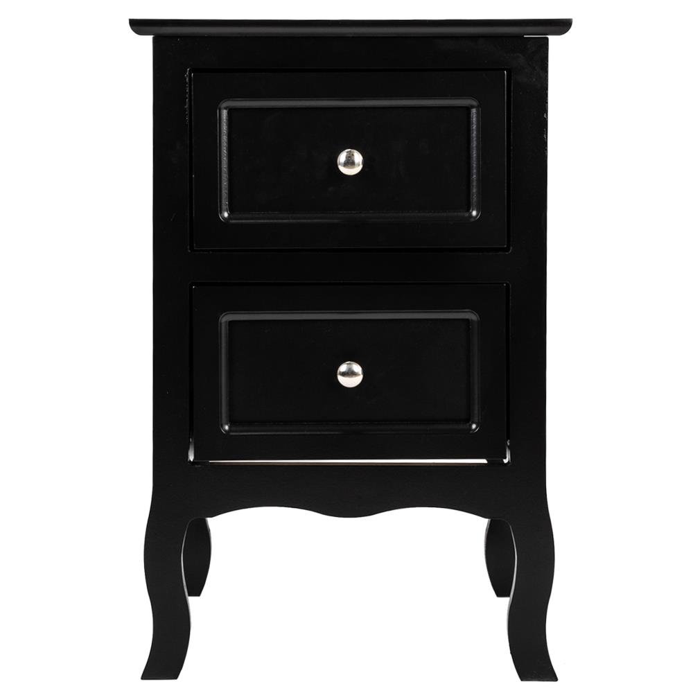 Zimtown Black Night Table Storage Table,Wood End Table Nightstand Side Table