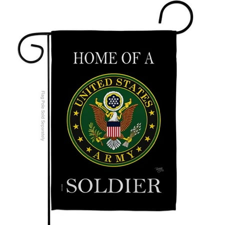 Breeze Decor Home of Army Soldier Garden Flag Armed Forces 13 x 18.5 in. Double-Sided Decorative Vertical Flags for House Decoration Banner Yard Gift