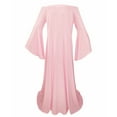 thumbnail image 3 of Ketyyh-chn99 Maternity Dress Casual Off Shoulder Ruched Maternity Gown Long Sleeve Maxi Photography Dress Pink,5XL, 3 of 5