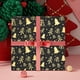 thumbnail image 5 of 10 hojas de papel para envolver regalos de Navidad | Hojas de papel kraft grueso de 50 x 70 cm | Diseños festivos de ciervos y árboles negros | Resistente al desgarro | Papel de regalo para Navidad,, 5 of 6