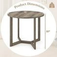 thumbnail image 3 of Costway 36 Inch Wood Dining Table for 2-4 People with Wing-shaped Pedestal Base Gray, 3 of 10