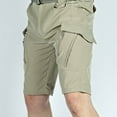 thumbnail image 4 of Handshe Men's Shorts Elasticated Waist Cargo Shorts with Pockets Summer Breathable Work Shorts Multi Pockets Hiking Shorts, 4 of 9
