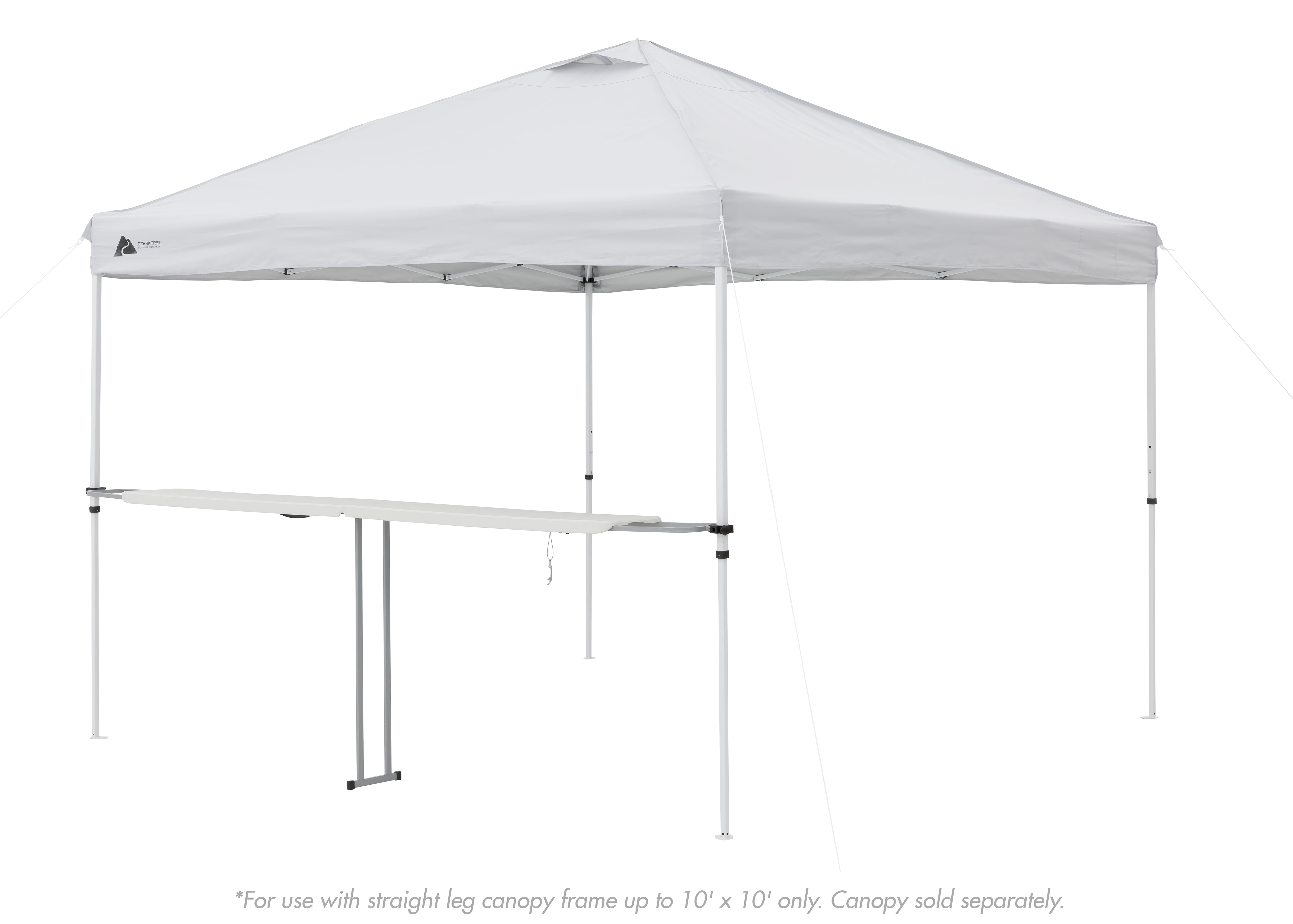 Ozark Trail 8 Foot Extendable Tailgate Table, White, 92.5 in x12 in x 39 in (H) - Canopy Not Included