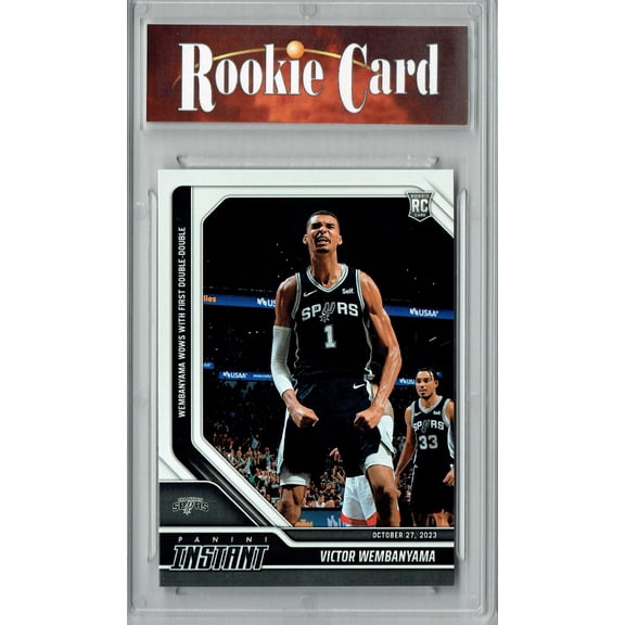 Certified Mint  Victor Wembanyama 2023 Panini Instant #19 Wows with 1st Double Double Rookie Card