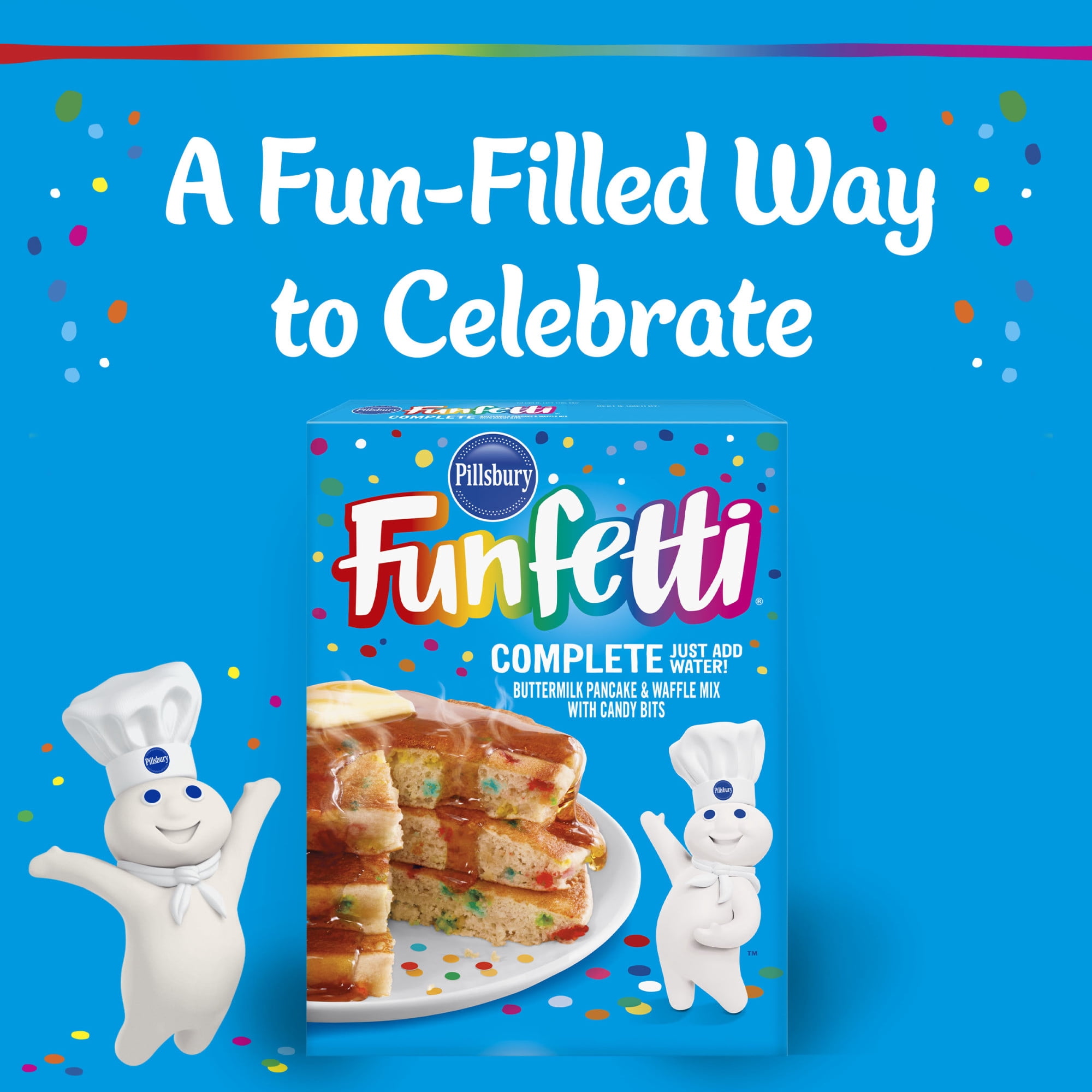 Pillsbury Funfetti Complete Buttermilk Pancake and Waffle Mix, 28 oz Box