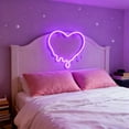 thumbnail image 4 of Lilixerw Valentine's Day Heart Neon Sign Light,Pink Romantic LED Wall Decor,USB & Battery Powered for Indoor Outdoor Festive Party,Home,Bedroom,Bar,Couple Gifts,8.66x8.86 Inch, 4 of 6