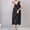 #174-Black, variant on Women's Sleeping Dress, Casual Fashion Solid Color Loose Fit, Round Neck Long Sleeveless, for Lounge and Home Wear