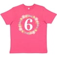thumbnail image 3 of Inktastic 6th Birthday Floral Wreath Youth T-Shirt, 3 of 5