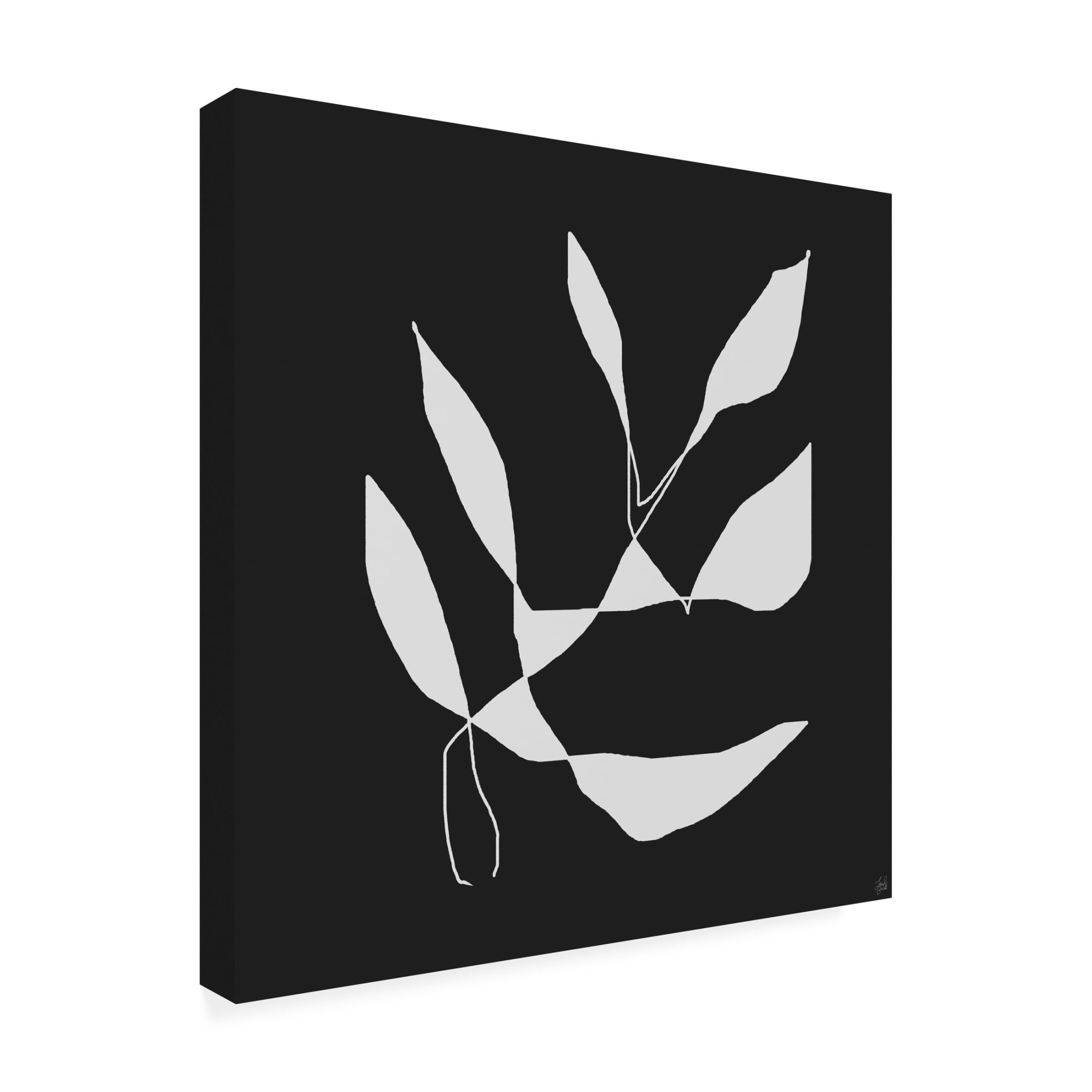 Canvas Wall Art - Line and Brush 'White To Plant 2' Wall Art for Living Room, Bedroom, or Office Décor by Trademark Fine Art - 18 x 18 Inches