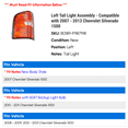 thumbnail image 2 of Left Tail Light Assembly - Compatible with 2007 - 2013 Chevy Silverado 1500 2008 2009 2010 2011 2012, 2 of 2