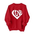thumbnail image 1 of Penkiiy Chandail en Molleton Imprimé Col Rond pour Femmes Saint-Valentin Manches Longues Chandail en Molleton à Capuche m Rouge, 1 of 7