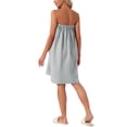 thumbnail image 3 of INSPIRE CHIC Women's Waffle Spa Wrap & Hair Towel Dress Body Wrap Robes Snap Closure Towelling Gym Shower Bathrobe One Size Gray, 3 of 6