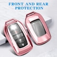 thumbnail image 3 of Key Fob Cover Compatible with Toyota Venza Corolla Cross Grand Highlander Tundra RAV4 Prime Prius Land Cruiser Sequoia Sienna Crown Tacoma Camry Keychain Case Holder Protector,Pink, 3 of 7