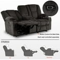 thumbnail image 5 of MCombo Fabric Electric Power Loveseat Recliner w/ Console Massage Cup Holders USB for Living Room Grey 6045, 5 of 9