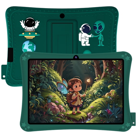 Pre-Owned Kids Tablet 7 inch Android 11,32GB ROM 2GB RAM,Parent Control,WiFi,Protective Case, Green