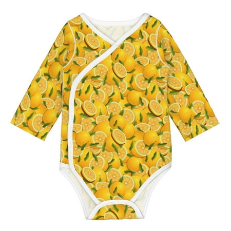 

Coaee Yellow Limes for Soft Cotton Baby Long-Sleeve Bodysuit Girls Boys Bodysuit Romper