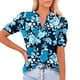 thumbnail image 1 of Camiseta informal para mujer, blusa estampada con cuello en V y manga corta abullonada, Tops Fridja  ghk6587, 1 of 5