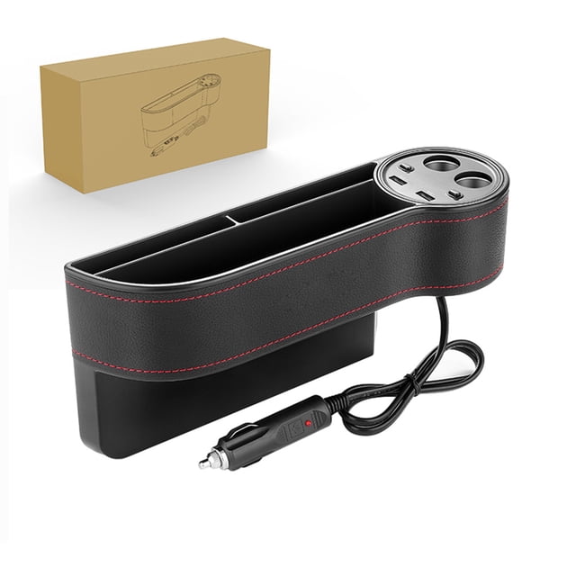 Minkissy Car Charging Storage Box Organizer Black For Daily Commute 1Set